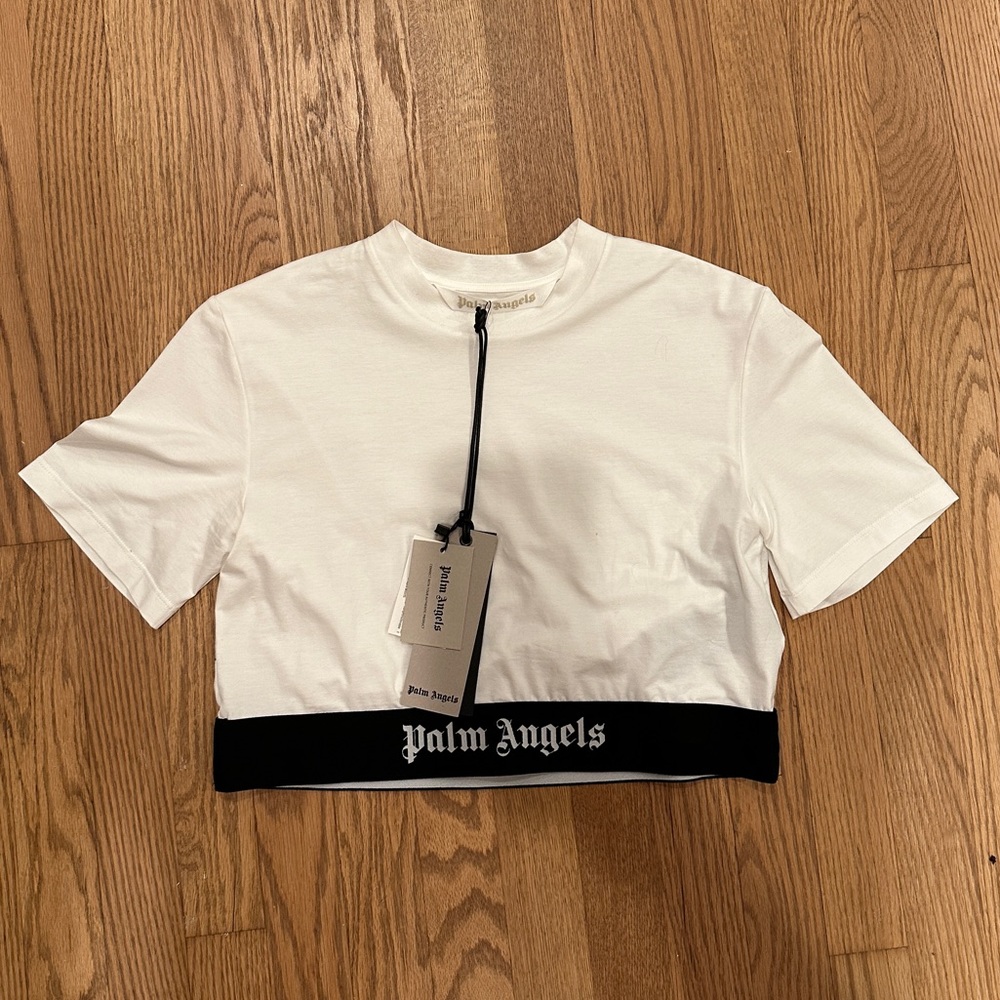 Palm Angels LOGO TAPE CROPPED T-SHIRT